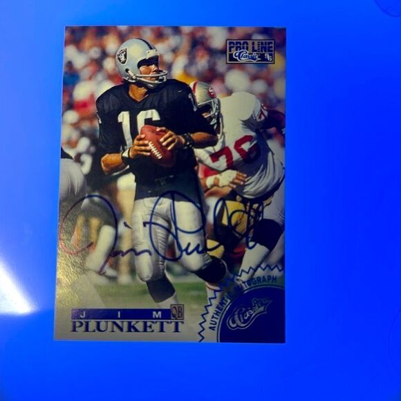 1996 pro line authentic autograph jim plunkett mint condition - Picture 1 of 3